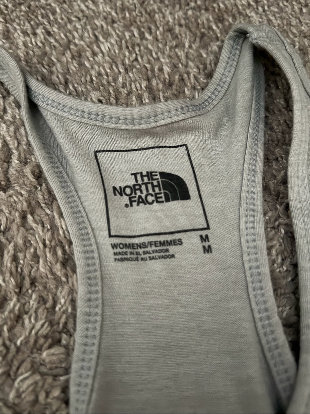 The North Face Light Gray Racerback Tank with Red, White & Navy Logo - Picture 2 of 2